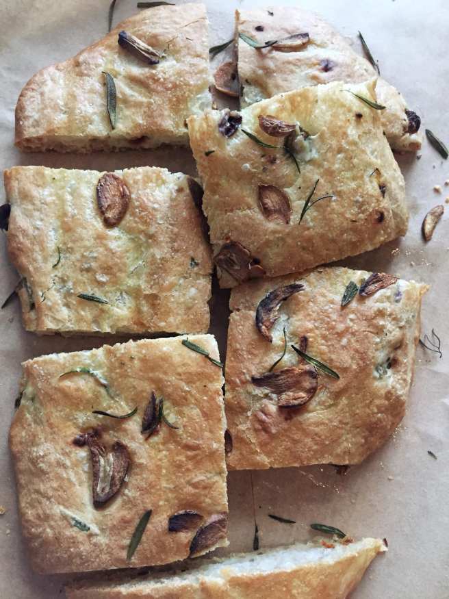Focaccia with Roasted Garlic and Rosemary 